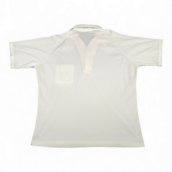 Vintage Resort Ware Polo Shirt Adult MEDIUM White Sparkle Pin Dot Disco 70s - Picture 3 of 7